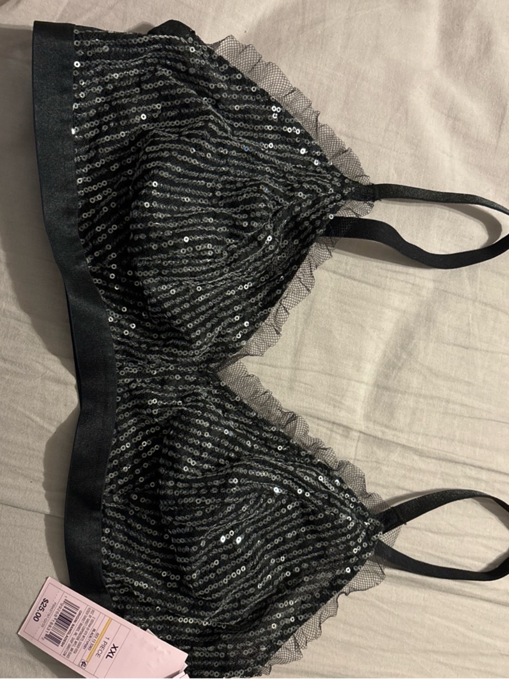 wild fable Black Sequin Lace Bralette